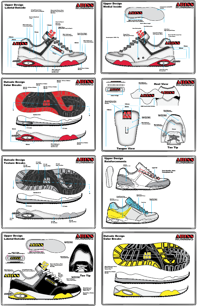shoe specification drawings