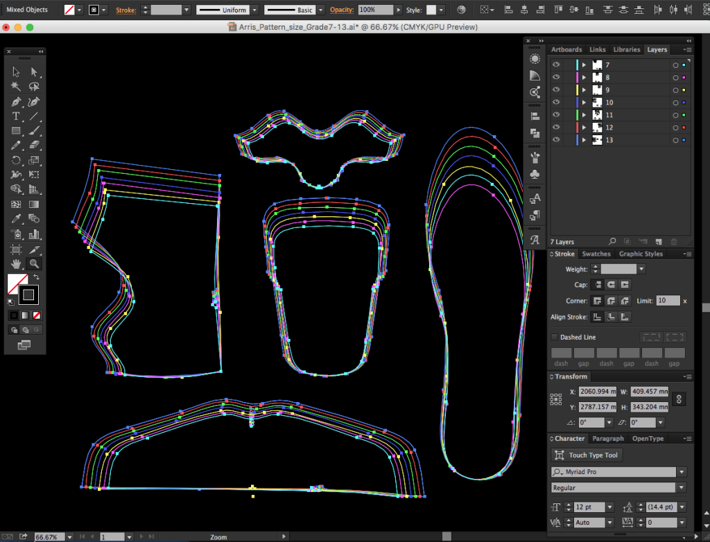 Shoe Pattern Grading : How to make sizes