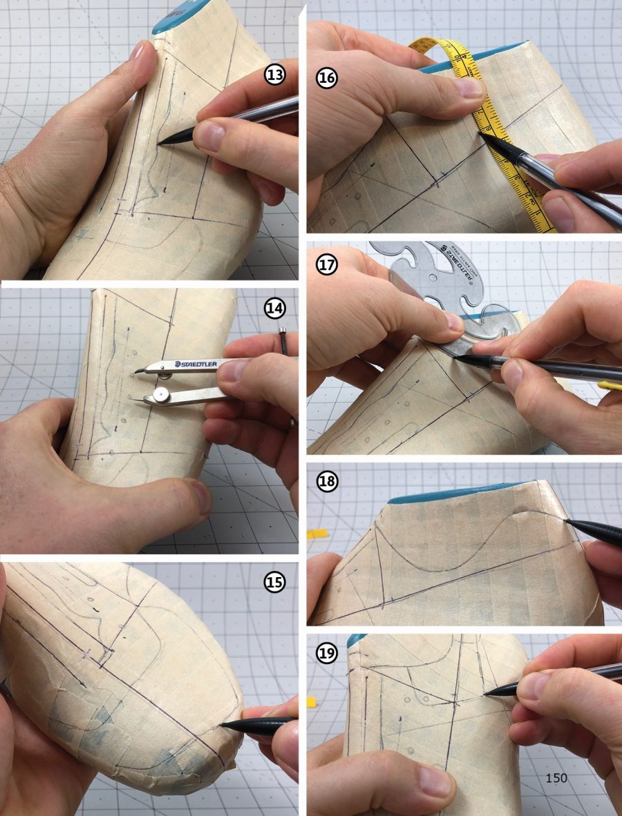 Making a footwear pattern or cutting a footwear pattern