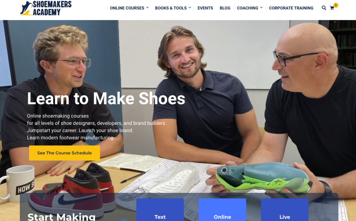 Welcome to Shoemakers Academy. We are excited to o offer our Shoemaking corporate training plan to individuals! Over 80 lessons!