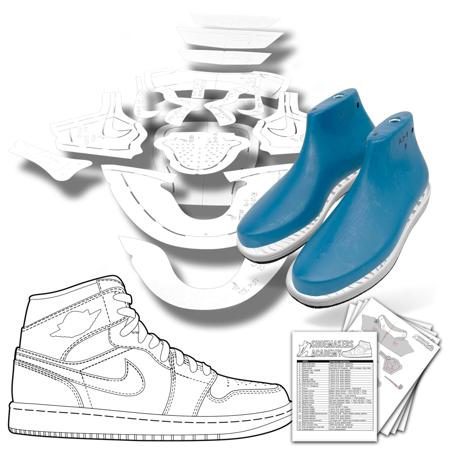 Air Jordan 1 Shoemaking Build Kit With sole Last and Paper Pattern