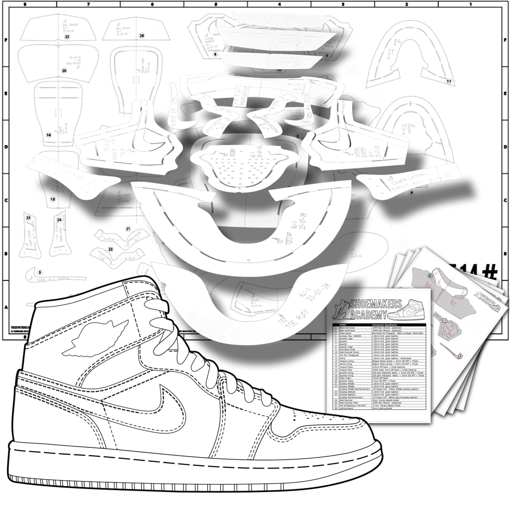 Air Jordan 1 OG High Retro Build Kit Digital Pattern How do you grade a shoe pattern? How do you make a shoe pattern?