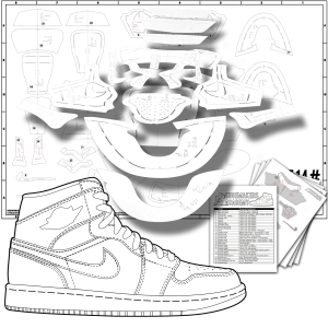 Air Jordan 1 OG High Retro Build Kit Digital Pattern How do you grade a shoe pattern? How do you make a shoe pattern?