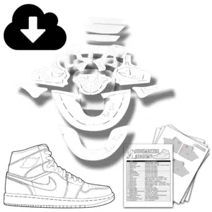 Air Jordan 1 Pattern for DIY Shoemaking Digital
