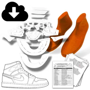 Air Jordan 1 Pattern and Last for DIY Shoemaking Digital kit