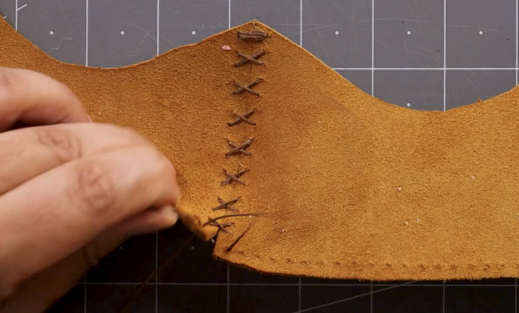 Step 10: Stitch the Inside and Outside Upper Together at the Heel