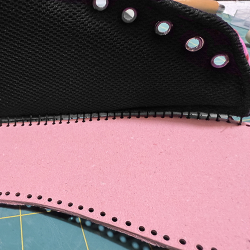 strobel stitching your DIY quilted sneaker at home