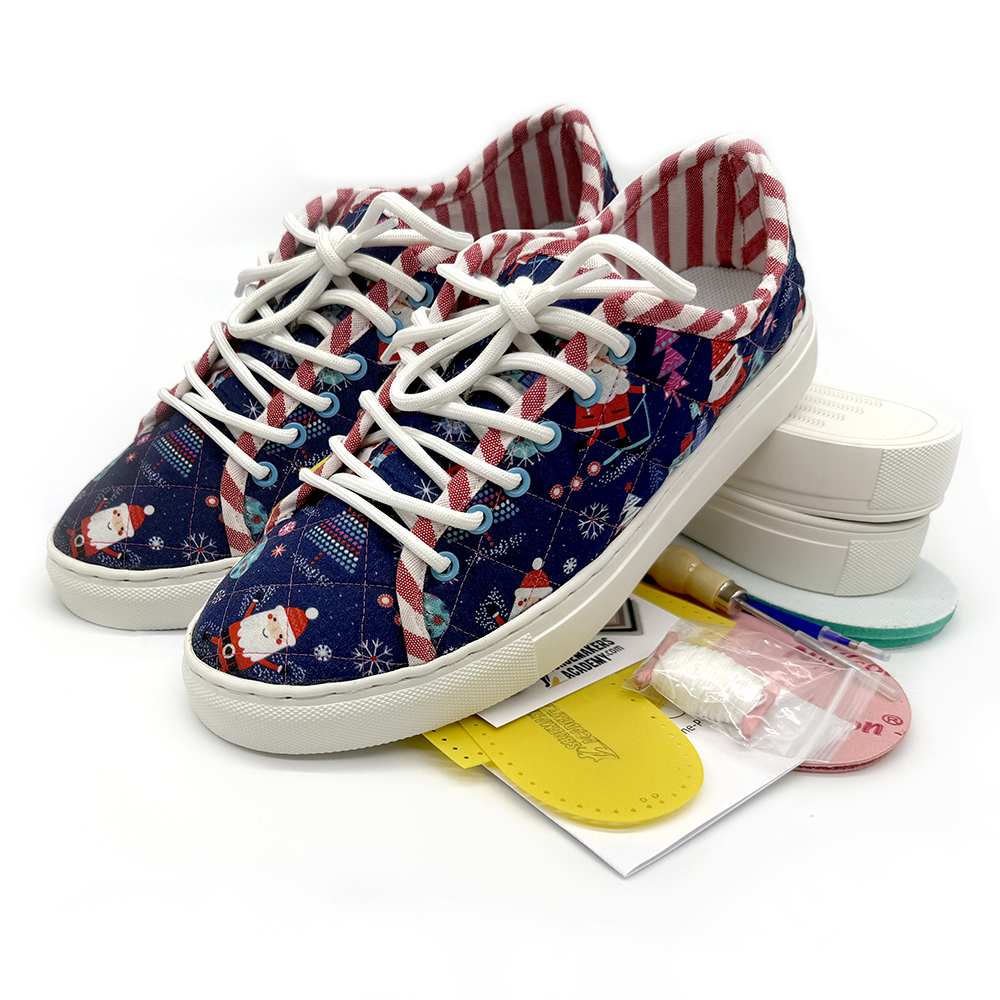 Custom handmade quilted sneakers with colorful patchwork Jerry sneakers kit for sale DIY sneaker Kit USA DIY sneaker Kit instructions