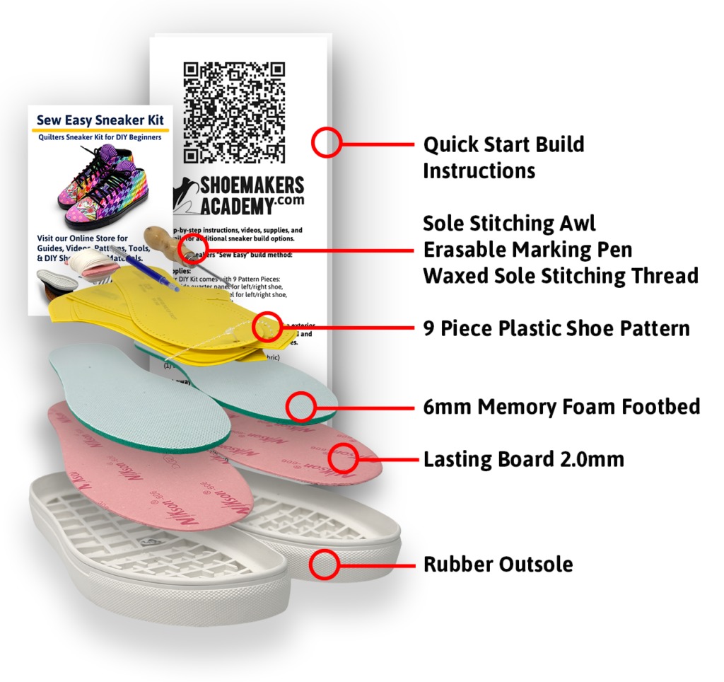DIY sneaker kit Quilted sneakers Make your own shoes