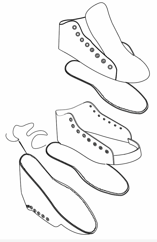 quilted shoes made from scraps