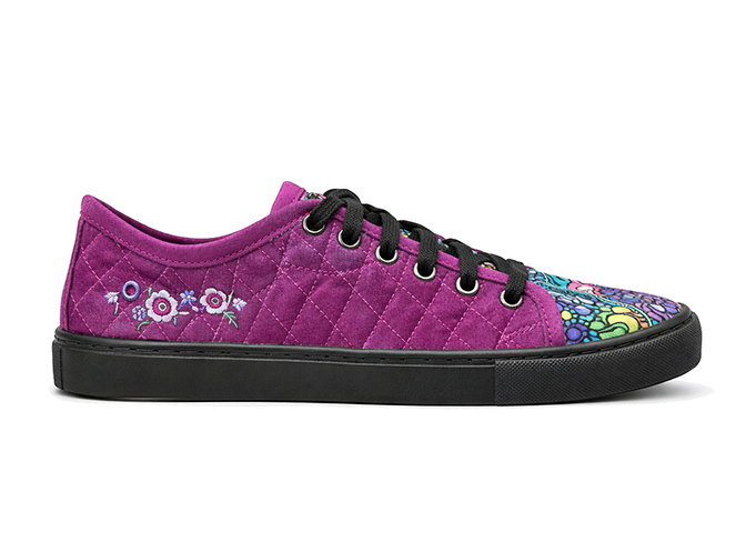 Magenta Floral Quilted Sneaker