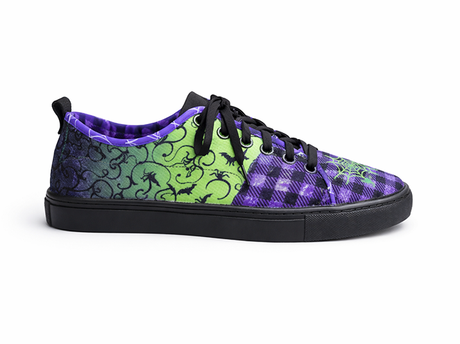 Green and Purple Halloween Quilted Sneaker