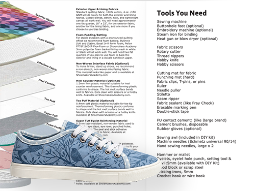 Create your own quilted sneakers with the right materials and tools. This supply list is designed to help you gather everything you need before getting started, whether you're a beginner or an experienced maker.