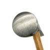 Close-up of a hammer head with a wooden handle. The hammer head is stamped with the text "C.S. OSBORNE & CO 65 MADE IN USA FORGED STEEL". The hammer is made of metal and wood.